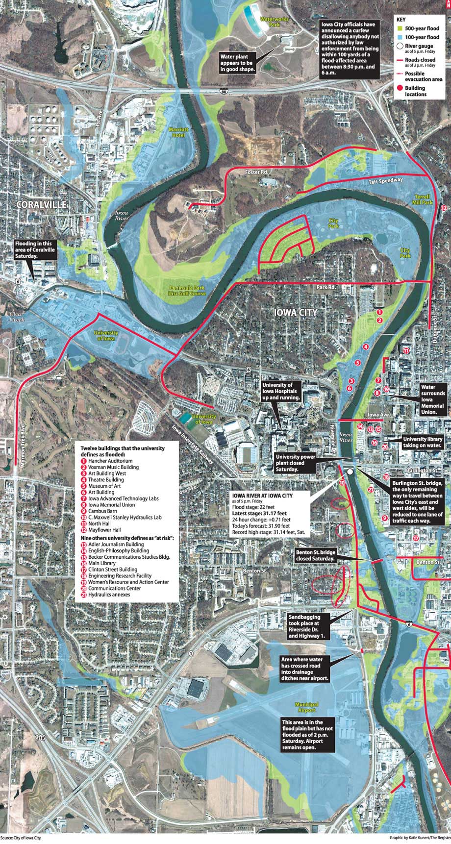 Iowa City/Coralville Flood Map